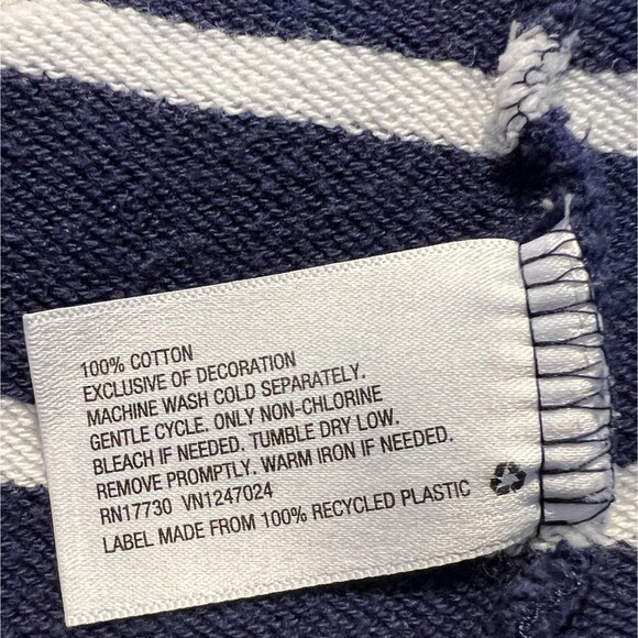 Vineyard Vines Womens 1/4 Zip Blue White Striped Coastal Nautical Small - Picture 5 of 10